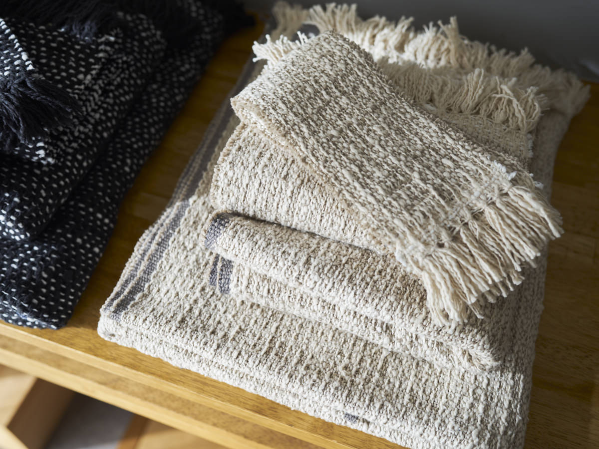 Medium-Stole Gara-bou “Regular-Sand” / Cotton / IND 330930-1