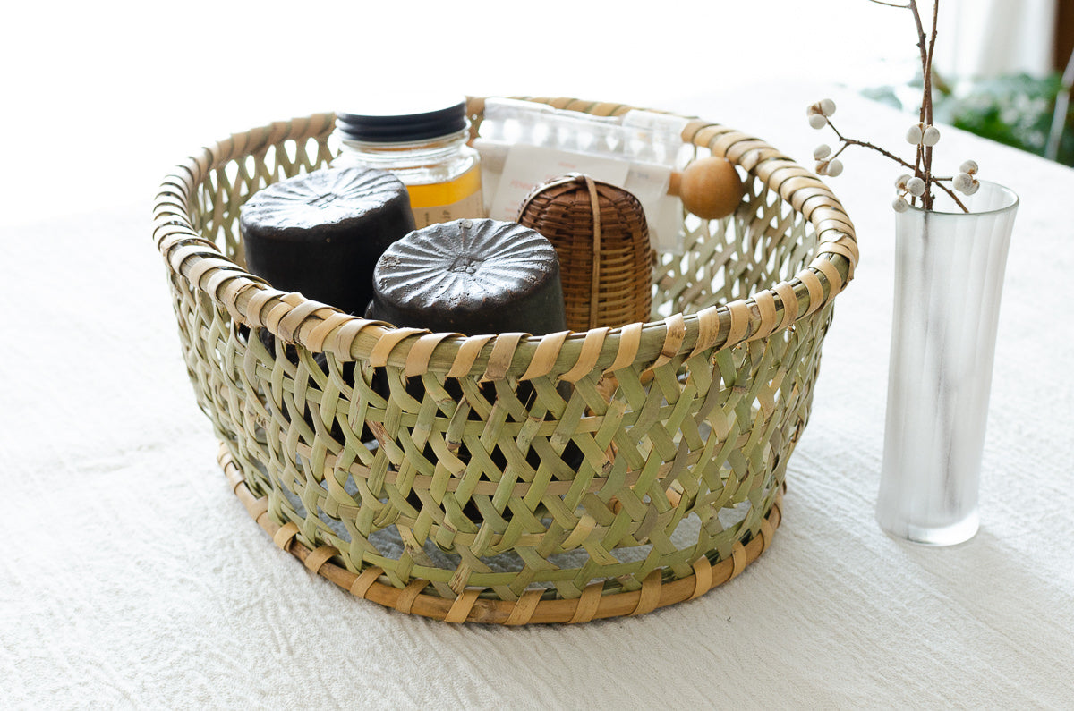 長野県/根曲竹 茶碗かご 丸・楕円/中・大 4種-1basketry