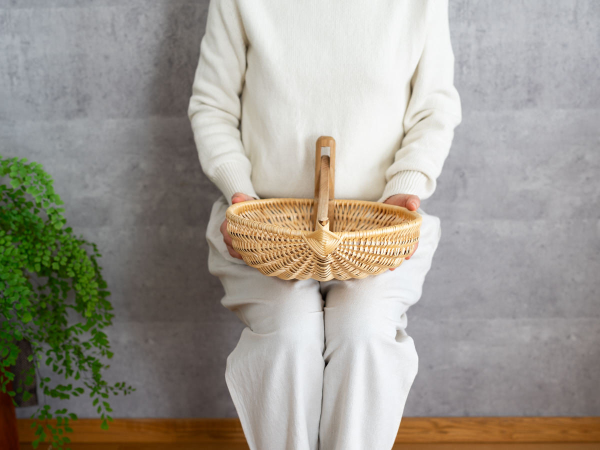 640209-1　ドイツ/やなぎ×ヘーゼル　くるみ割りバスケット