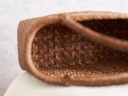 福島県/やまぶどう　手提げ　細あじろ編み　アーチ　編組み手　721101-2