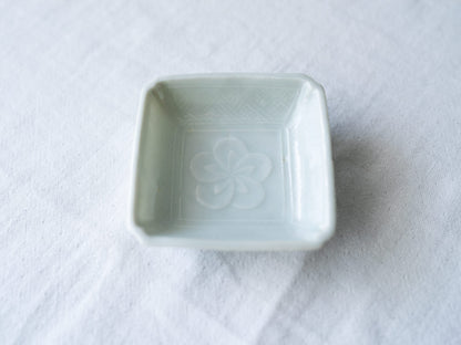 古物/四角豆皿　白（絵柄お任せ）　750435-1