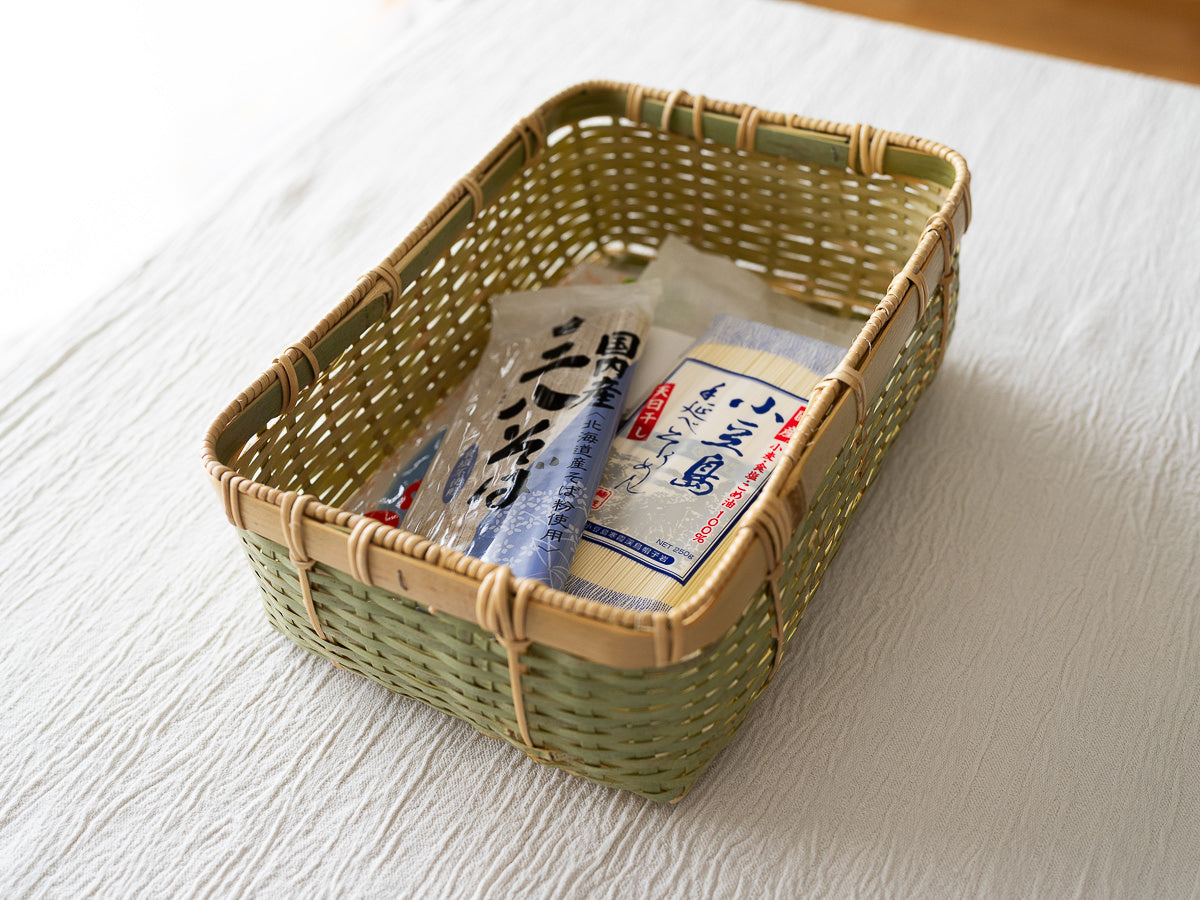 茨城県/真竹（青竹）　塩かご（収納かご）　正方形・長方形　2種　810205