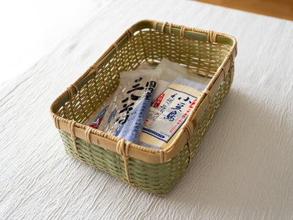 茨城県/真竹（青竹）　塩かご（収納かご）　正方形・長方形　2種　810205