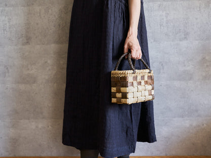 岩手県/くるみ　手提　表皮市松　裏皮チェック　ミニ　1510755　