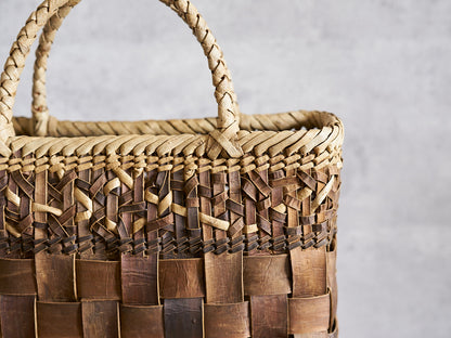 岩手県/くるみ　手提　裏皮市松　縁手表皮　アッパーモザイク　1510751