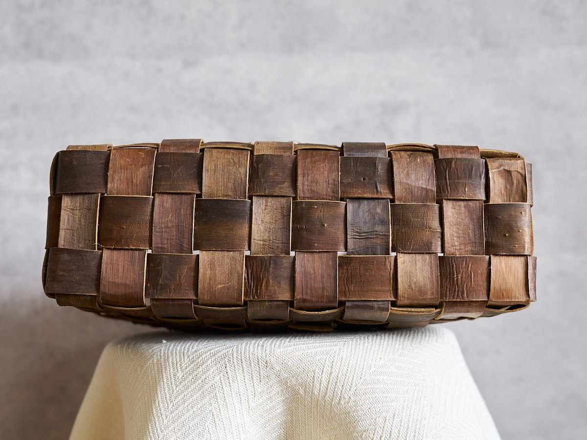 岩手県/くるみ　手提　裏皮市松　縁手表皮　アッパーモザイク　1510751