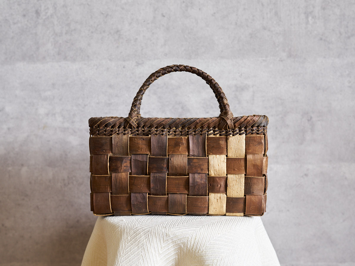 岩手県/くるみ　手提　裏皮市松　表皮ツーライン　1510754