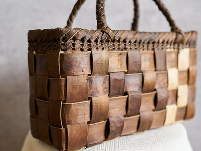 岩手県/くるみ　手提　裏皮市松　表皮ツーライン　1510754