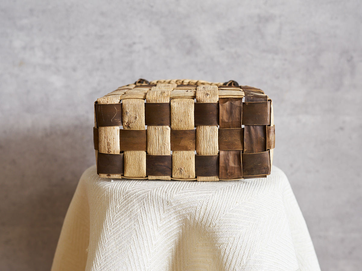 岩手県/くるみ　手提　表皮市松　裏皮チェック　ミニ　1510755　