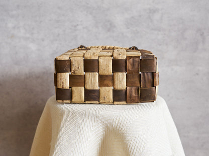 岩手県/くるみ　手提　表皮市松　裏皮チェック　ミニ　1510755　