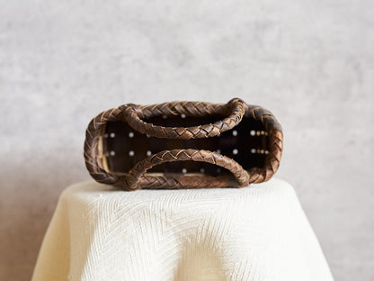 1510753　岩手県/くるみ　手提　tiny　表皮市松　裏皮ライン