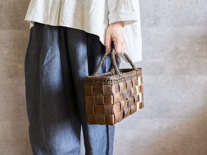 岩手県/くるみ　手提　裏皮市松　表皮ツーライン　1510754