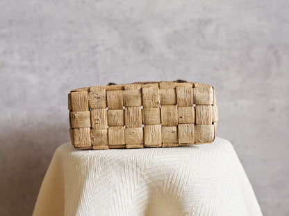 1510753　岩手県/くるみ　手提　tiny　表皮市松　裏皮ライン