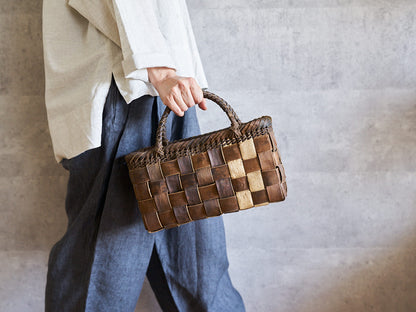 岩手県/くるみ　手提　裏皮市松　表皮ツーライン　1510754