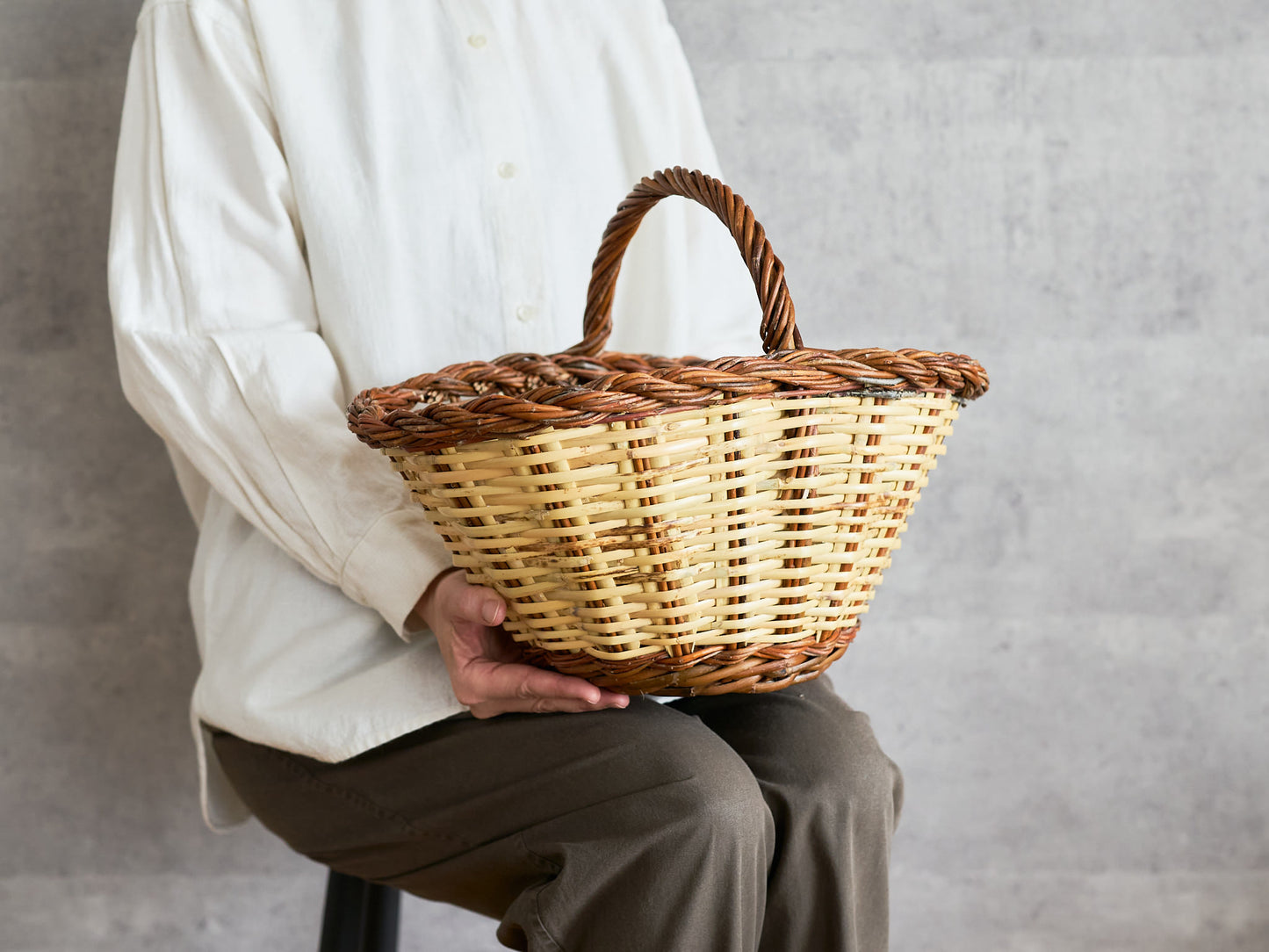 Oval Basket One Handle / Willow × Caña / ESP 610601-1