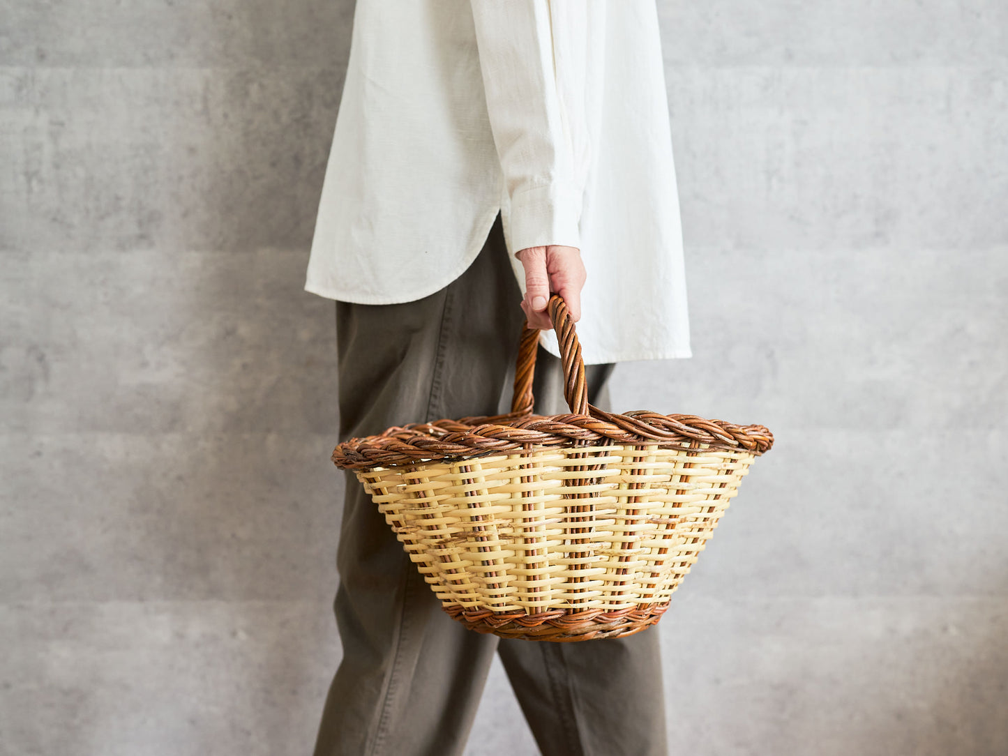 Oval Basket One Handle / Willow × Caña / ESP 610601-1