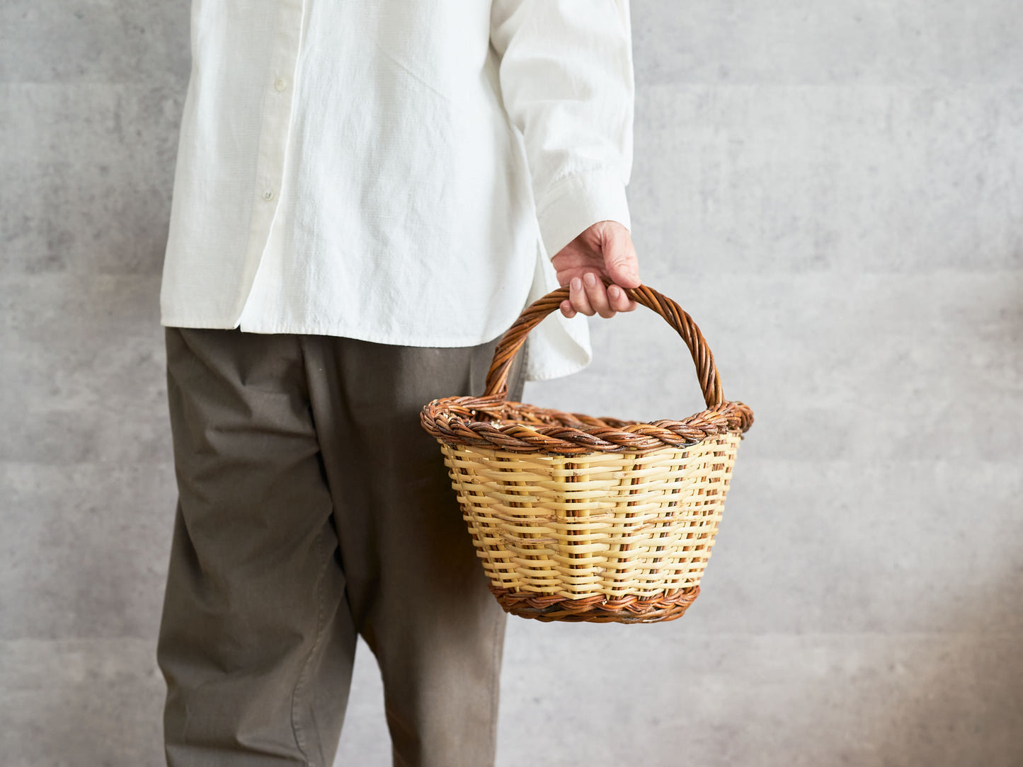 Oval Basket One Handle / Willow × Caña / ESP 610601-1