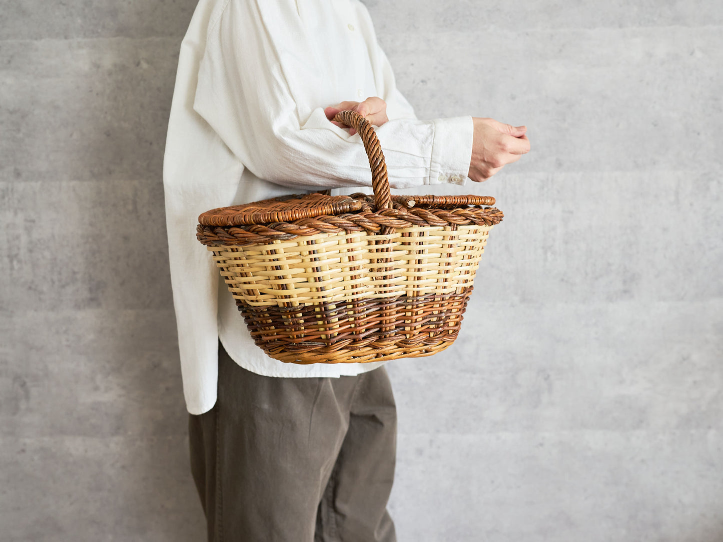 Picnic Basket with Lid / Willow × Caña / ESP 610602-1