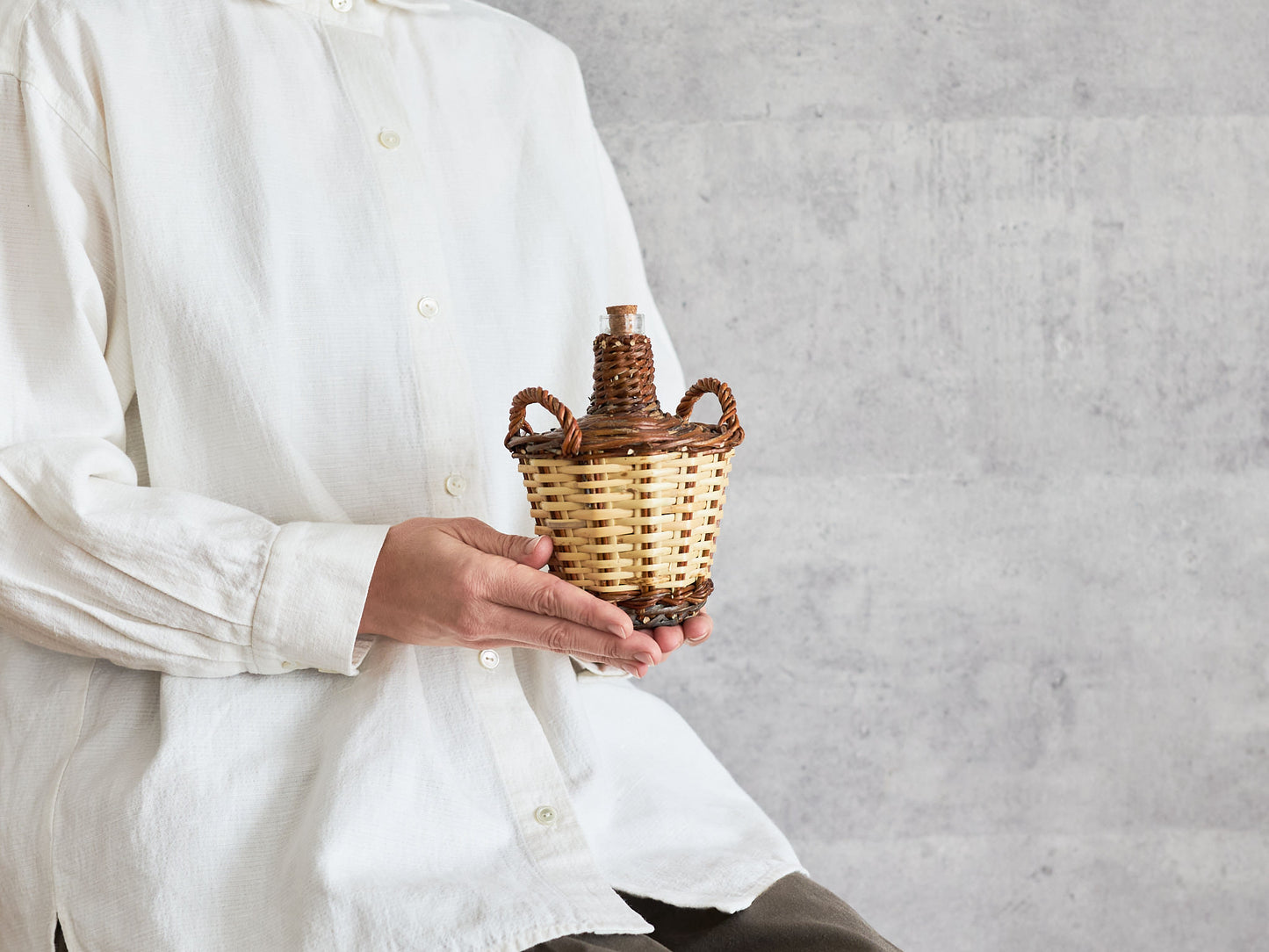 Bottle Basket Mini / Willow × Caña / ESP 610603-1