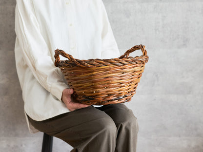 Round Basket with Two Handles / Willow / ESP 610606-1