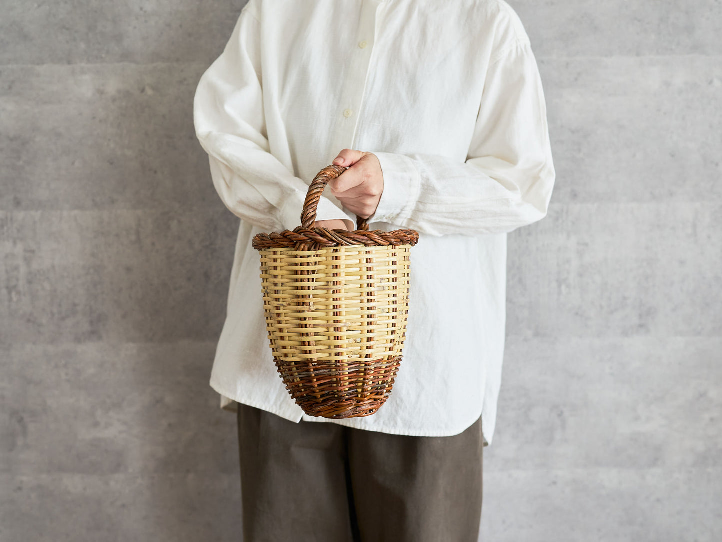 Round Tall Basket / Willow × Caña / ESP 610607-1