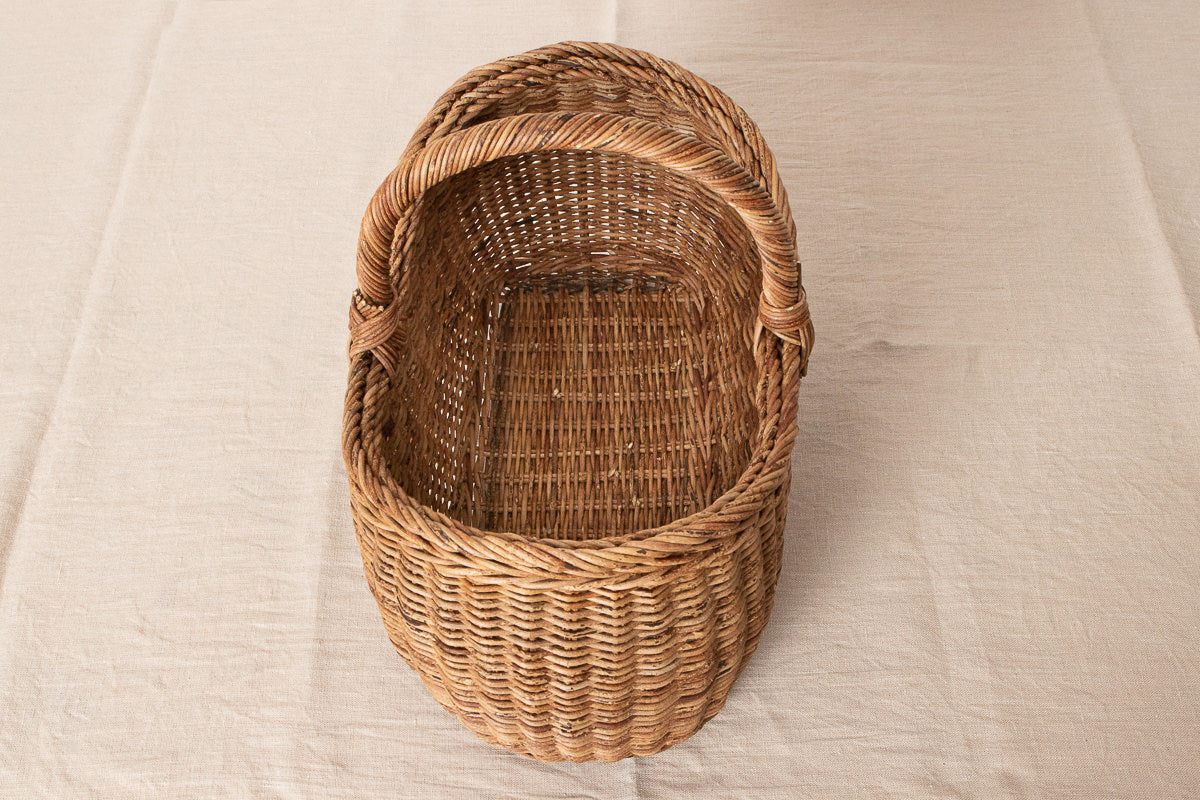 One handle basket -Wing- S, L / Brown Akebi vine / Nagano-JPN 311210