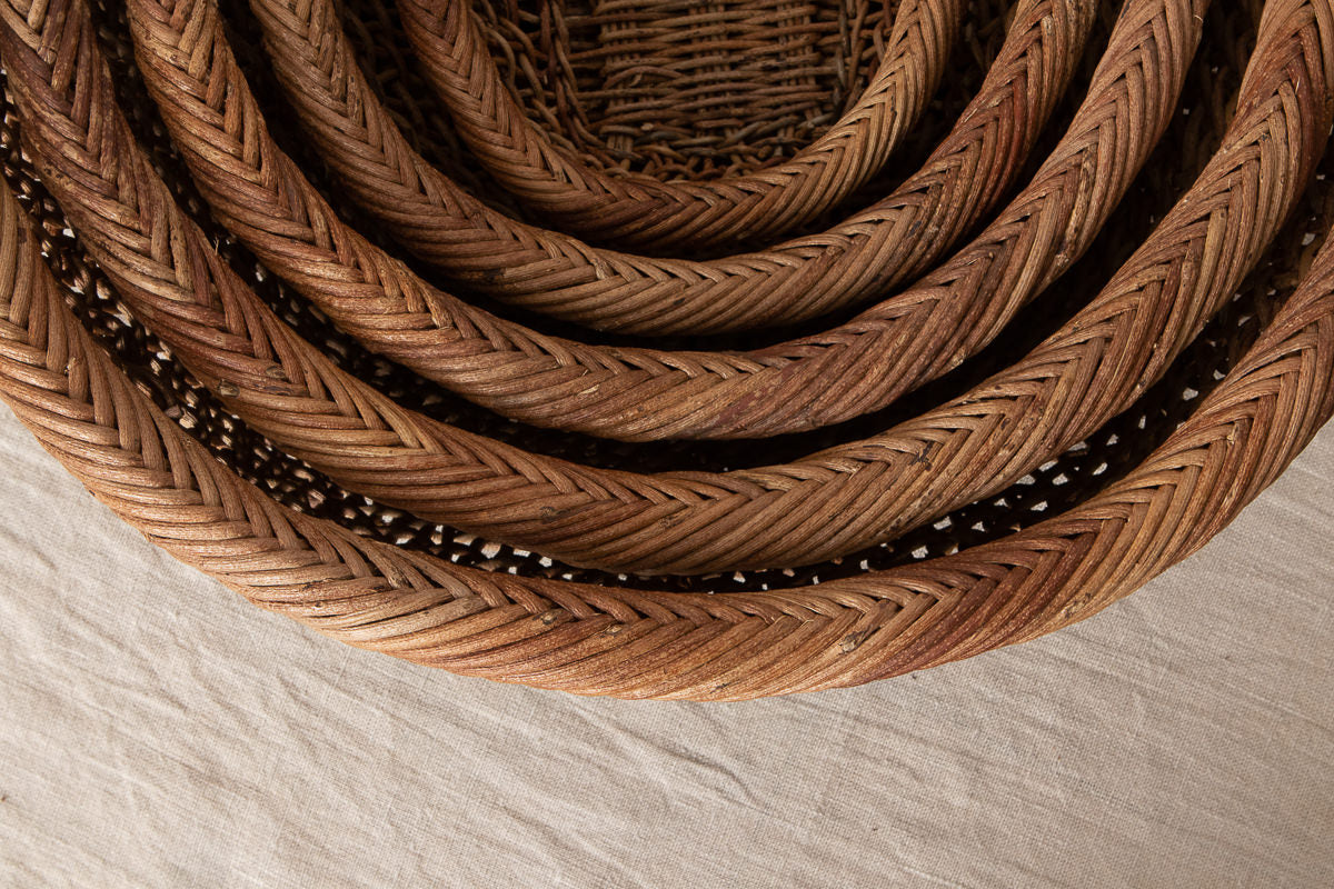 Oval basket XS, S, M, L ,XL / Brown Akebi vine / Nagano-JPN 311226