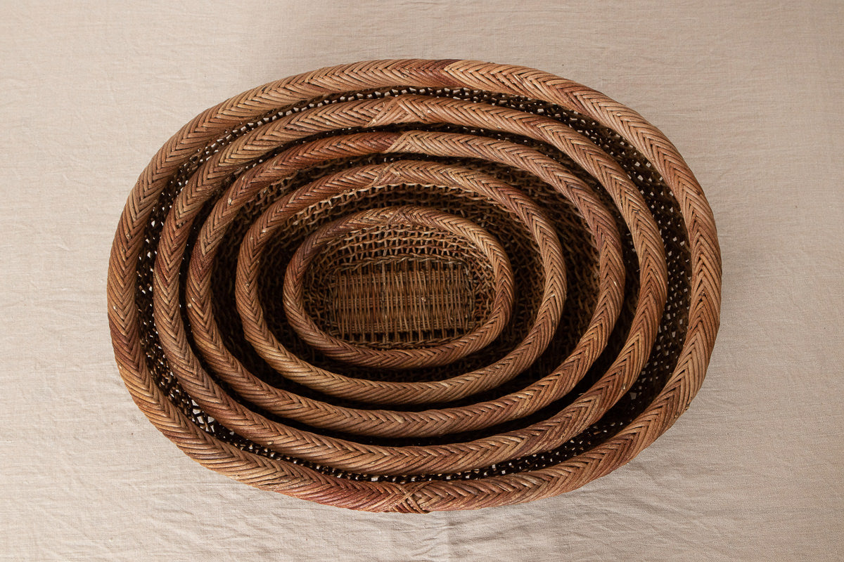 Oval basket XS, S, M, L ,XL / Brown Akebi vine / Nagano-JPN 311226