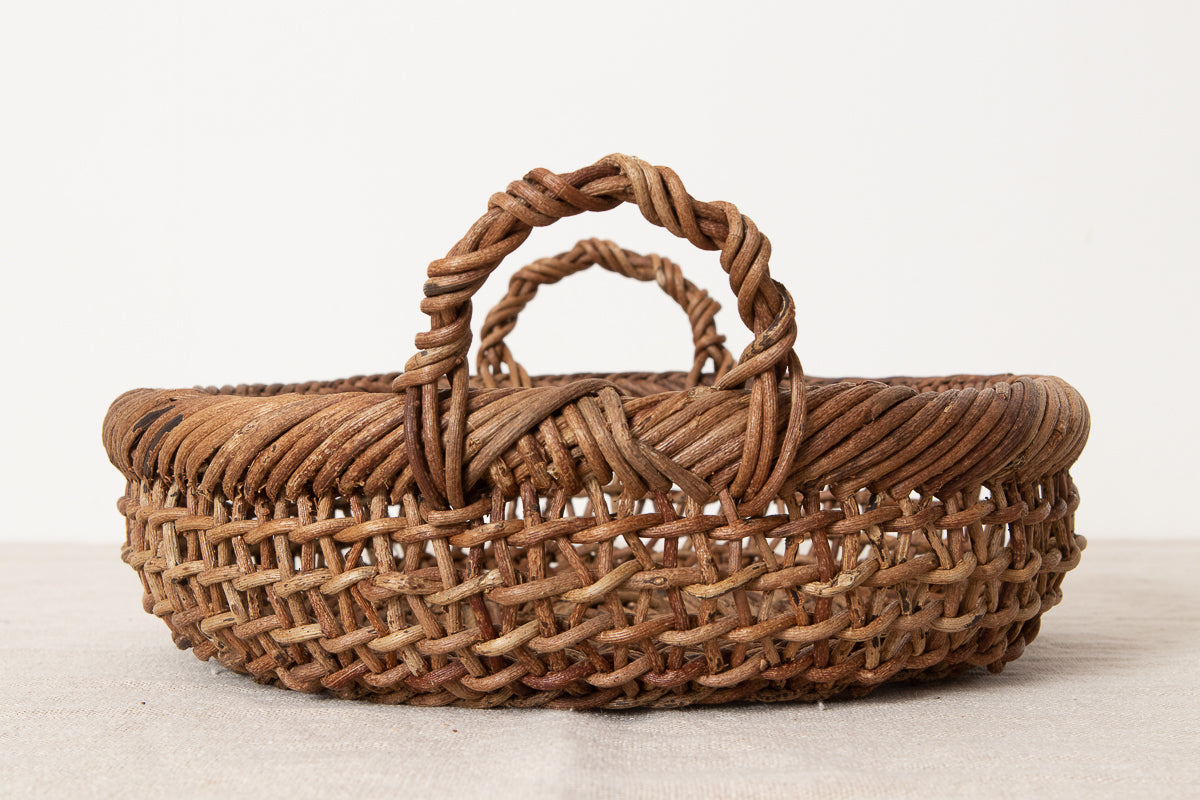 長野のあけび蔓で編む丸型盛りかご｜市川籠店 – 1basketry