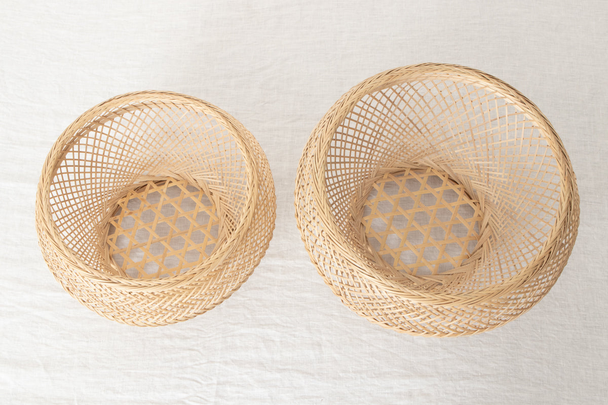 Fabric basket “ŪBāra” M・L 2sizes / Hōrai Bamboo / Okinawa-JPN 430503