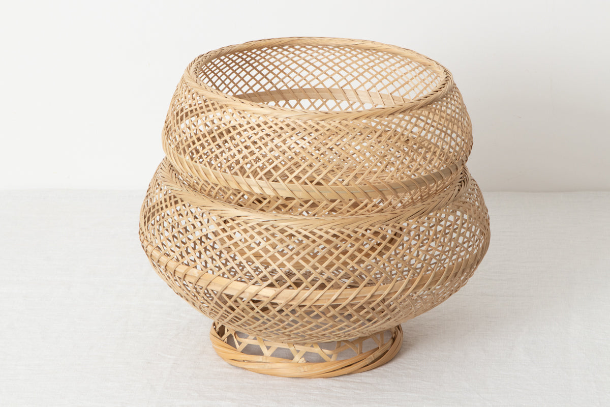 Fabric basket “ŪBāra” M・L 2sizes / Hōrai Bamboo / Okinawa-JPN 430503