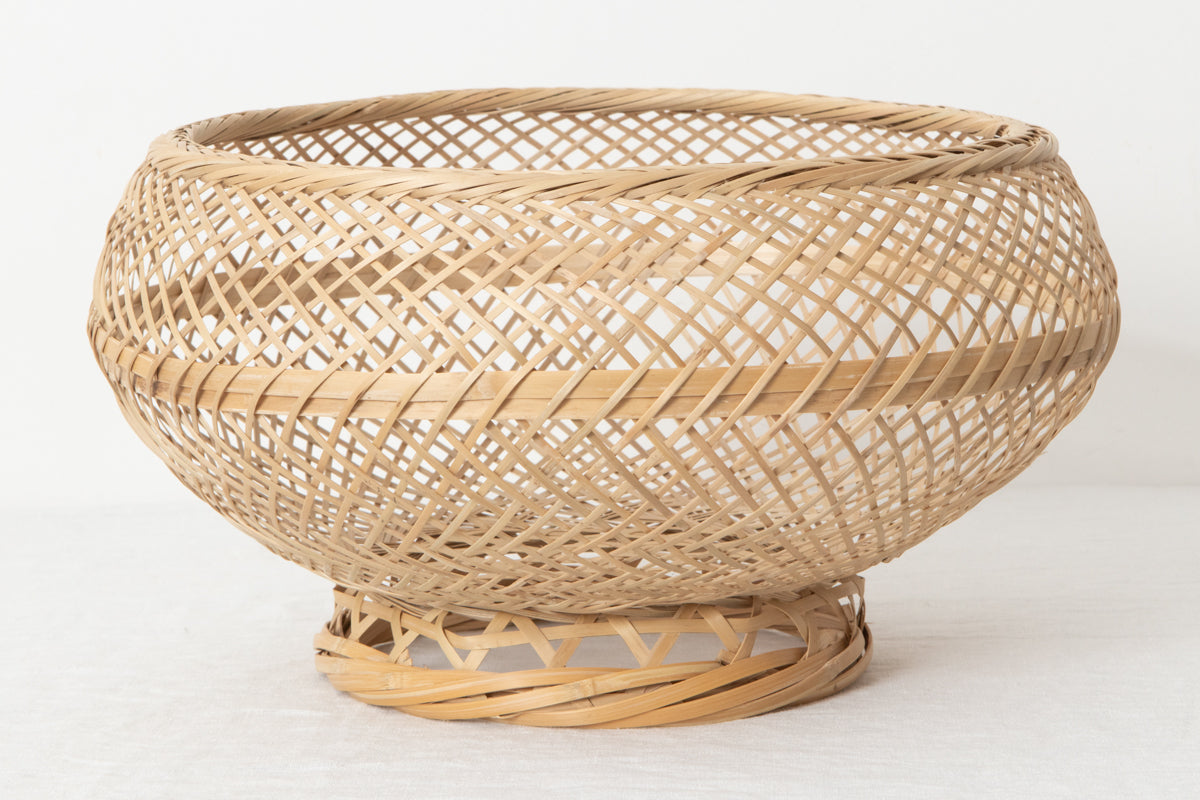 Fabric basket “ŪBāra” M・L 2sizes / Hōrai Bamboo / Okinawa-JPN 430503