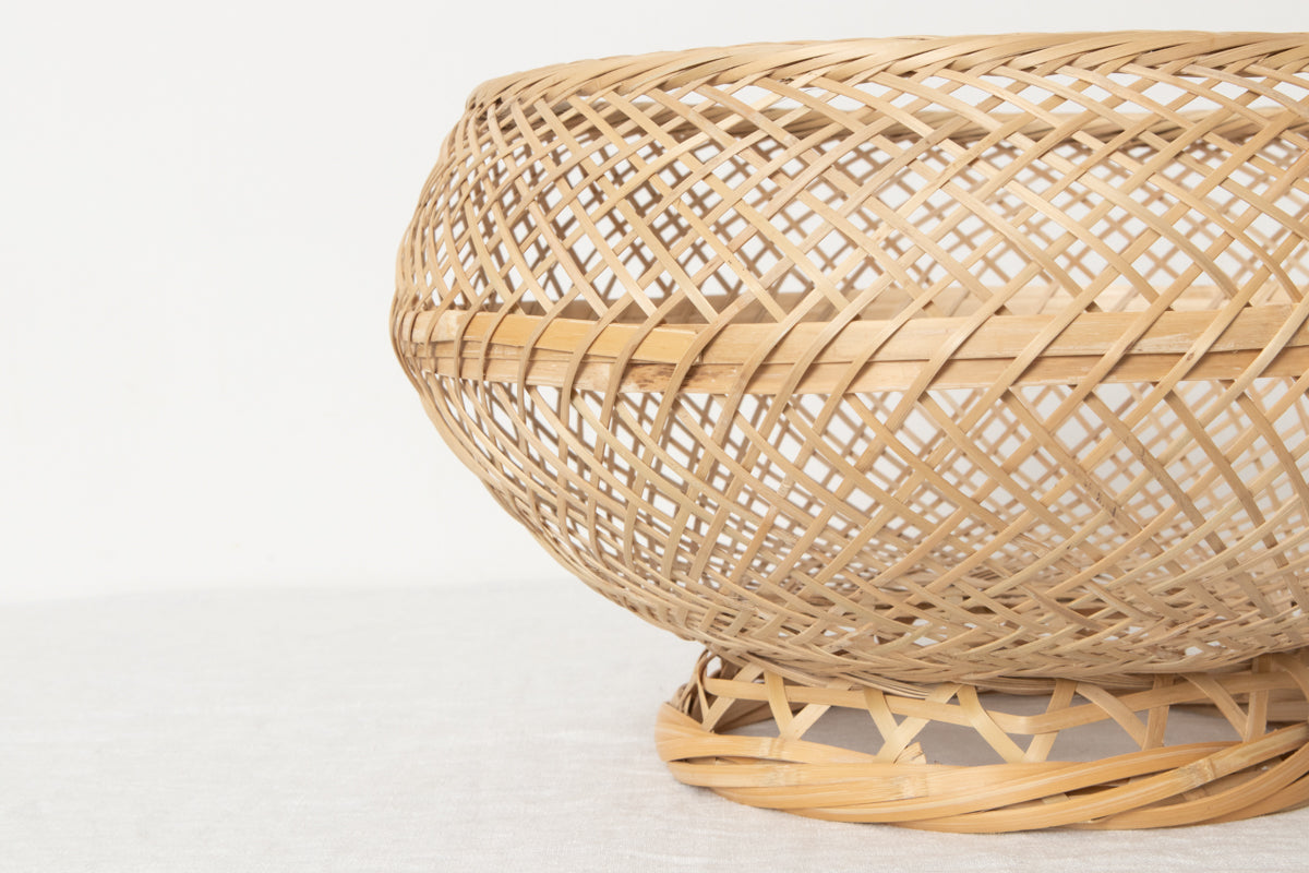 Fabric basket “ŪBāra” M・L 2sizes / Hōrai Bamboo / Okinawa-JPN 430503