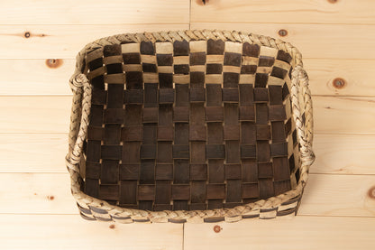Storage basket L (light check) / Walnut / Iwate-JPN 1510597-1