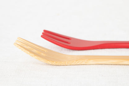 Child Fork [ Natural, Red ] / Mōsō bamboo / Ōita-JPN 211114