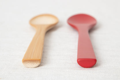 Curry spoon [ Natural, Red ] / Mōsō bamboo / Ōita-JPN 211113