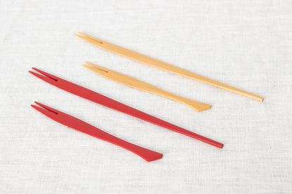 Fish Fork [ Natural, Red ] / Small, Large / Mōsō bamboo / Ōita-JPN 211106