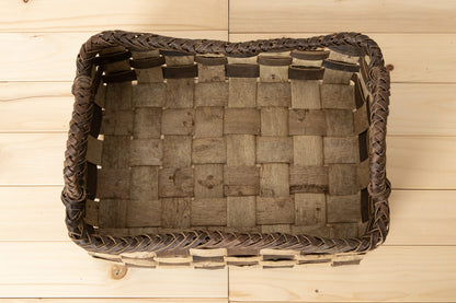 Storage basket L (dark check) / Walnut / Iwate-JPN 1510597-2