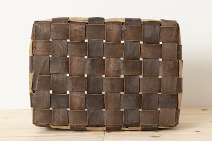 Storage basket L (dark check) / Walnut / Iwate-JPN 1510597-2