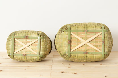 Rounded basket with handle S,L / Madake bamboo / Ōita-JPN 220604