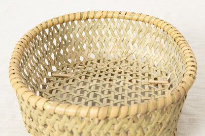Oval cup basket (shallow) / Nemagari bamboo / Nagano-JPN 610232-1