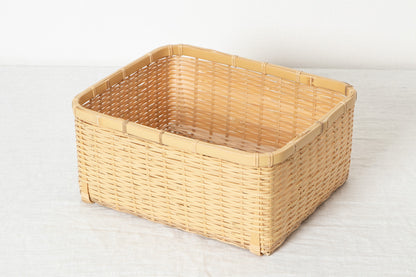 Organizing basket -deep- S,L / White bamboo / Ōita-JPN 850408