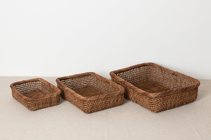 Organizing basket -Rectangle- S, M, L / Brown Akebi vine / Nagano-JPN 311229