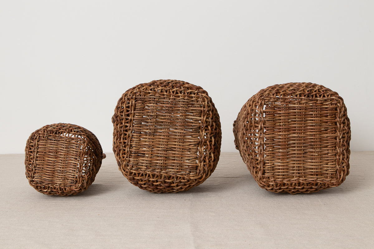 One handle basket S, M, L / Brown Akebi vine / Nagano-JPN 311240