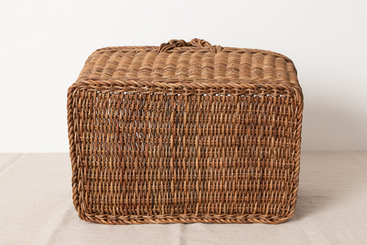 Large trapezoid basket / Brown Akebi vine / Nagano-JPN 311207-1