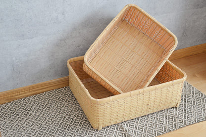 Organizing basket -deep- S,L / White bamboo / Ōita-JPN 850408