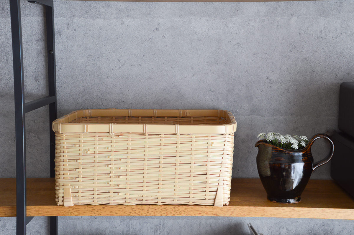 Organizing basket -deep- S,L / White bamboo / Ōita-JPN 850408