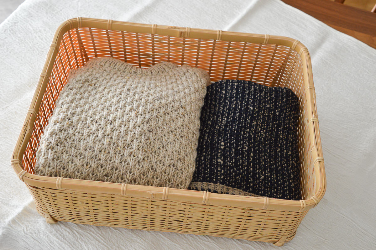 Organizing basket -deep- S,L / White bamboo / Ōita-JPN 850408