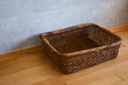 Organizing basket -Rectangle- S, M, L / Brown Akebi vine / Nagano-JPN 311229