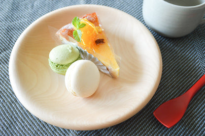 Dessert plate “Edge” Large / Japanese cherry birch / Ōita-JPN 211146-2